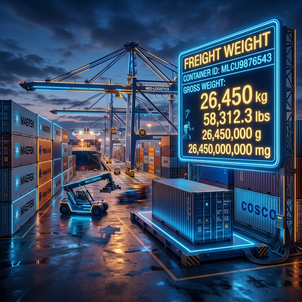 Shipping Freight Weight Scale Cargo Container Conversion Display